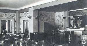 Détail-Fresque du restaurant Francillon-Savoie/Provence/Pyrenées-1942