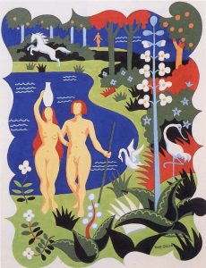 J'aime le souvenir de ces époques nues (illustration pour les Fleurs du Mal) : gouache 32 x 24,5- Photo extraite du livre de Gérard Aubisse - "Les peintres Charentes-Poitou-Vendée XIXe - XXe siècles"