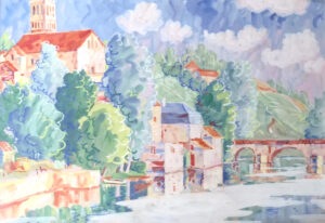 L' Isle Jourdain : Gouache, 37X53 (Collection privée)