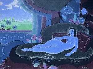 Quiétude : gouache sur Canson - Yvan Gallé -1940